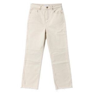 Express Original Straight Super High Rise Cream Jeans